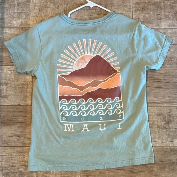 Roxy Mint Green Short Sleeve T-Shirt - Picture 1 of 2